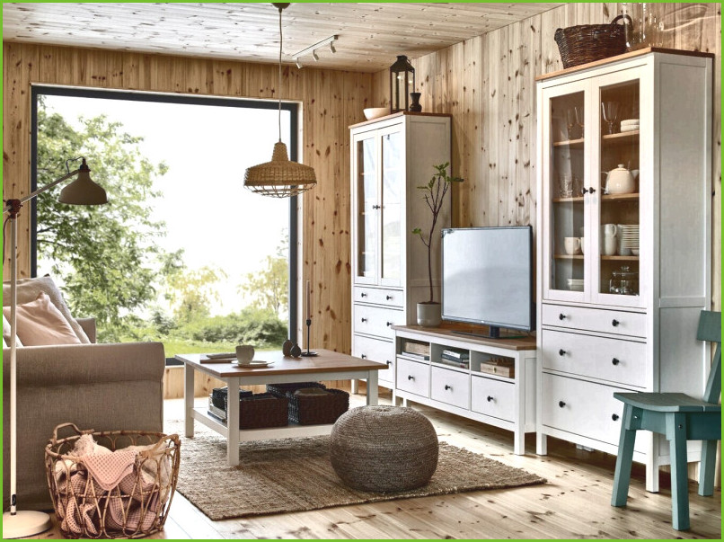 Muebles combinados madera y blanco ikea
