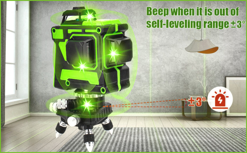 Nivel laser luz verde autonivelante con escuadra bricodepot